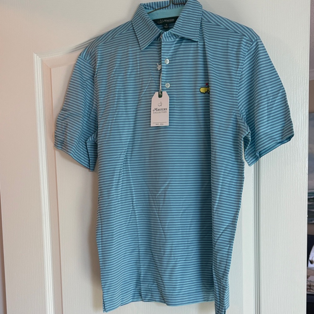 Masters Men's Blue Striped Polo Shirt